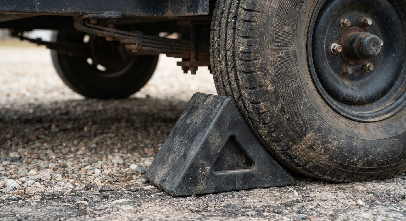 A driver completing an inspection
